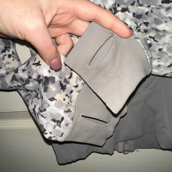 Lululemon rise and shine women’s grey pattern dual full zip jacket 4 athleisure - Picture 10 of 11